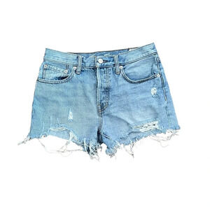 We The Free Mid Rise Distressed Denim Shorts 27